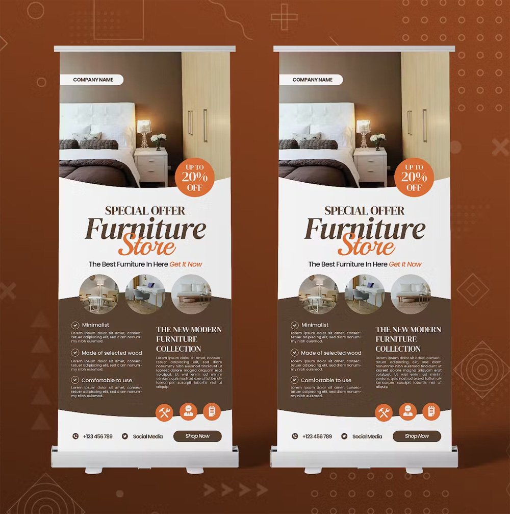 Modern Furniture Roll Up Banner Design