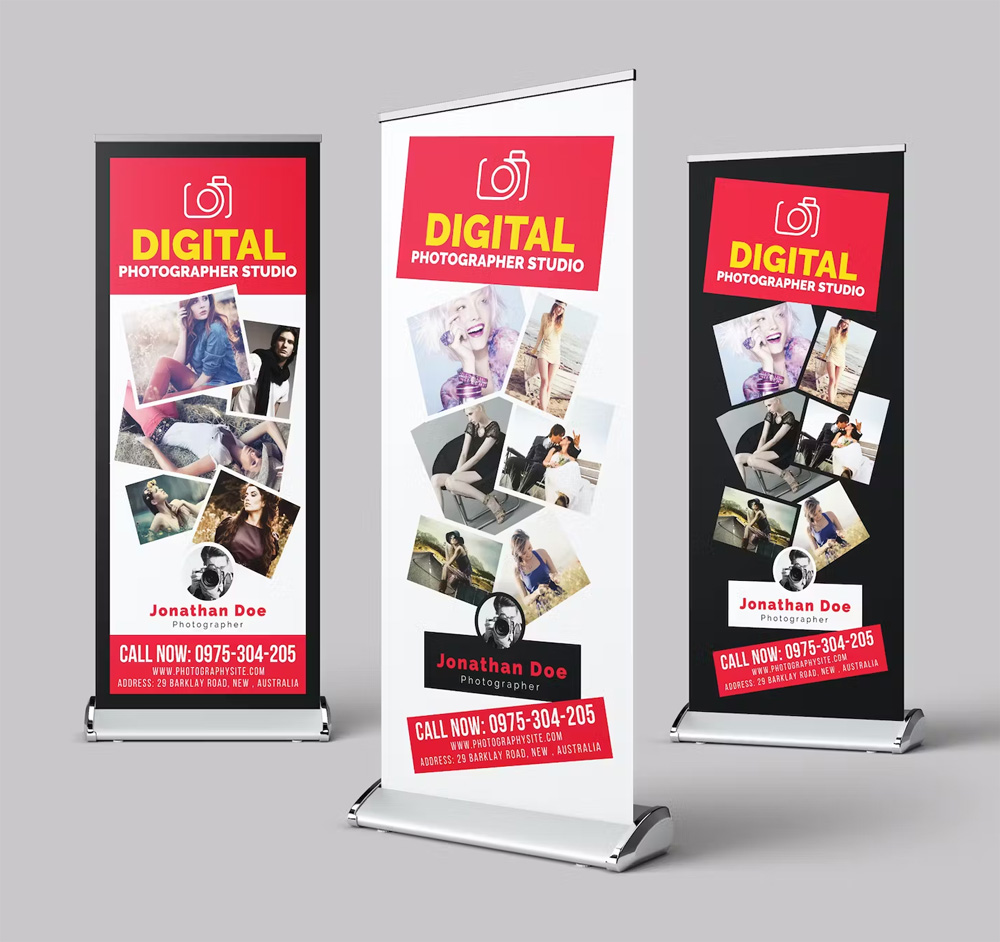 Photography Roll Up Banner PSD