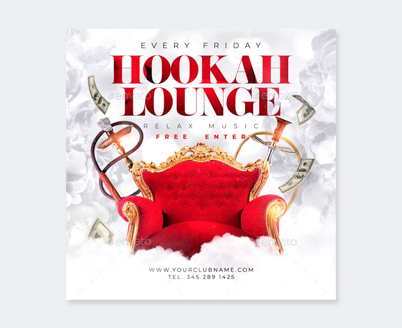 Hookah Lounge Flyer Design